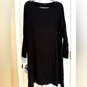 Knit Long Sleeve Black Dress